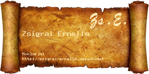 Zsigrai Ernella névjegykártya